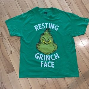 Resting Grinch Face Christmas Tee Shirt Size XL